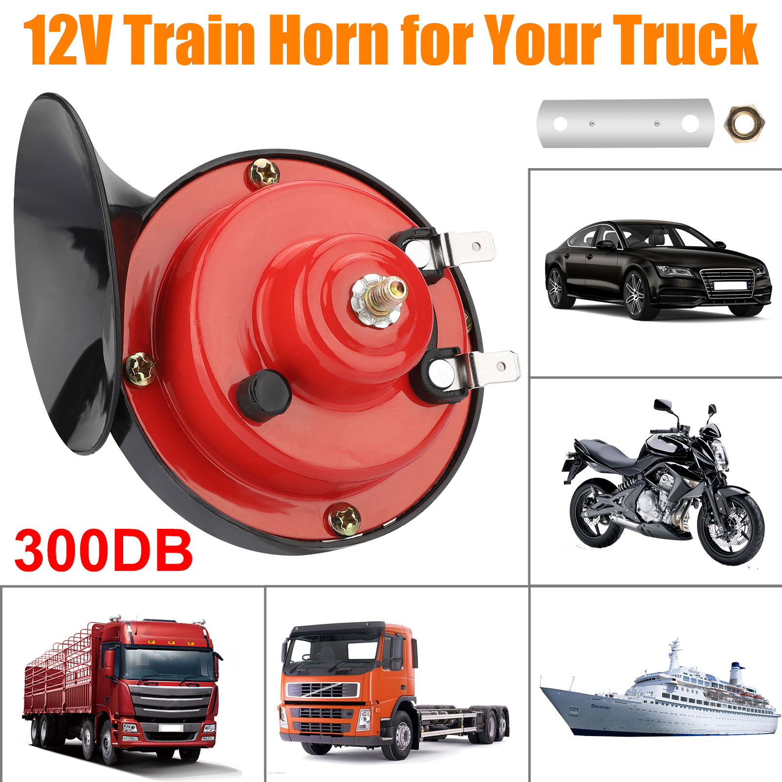High Quality 300DB Super Train Horn For Truck SUV Car Boat Motorcycles 12V Red eBay
