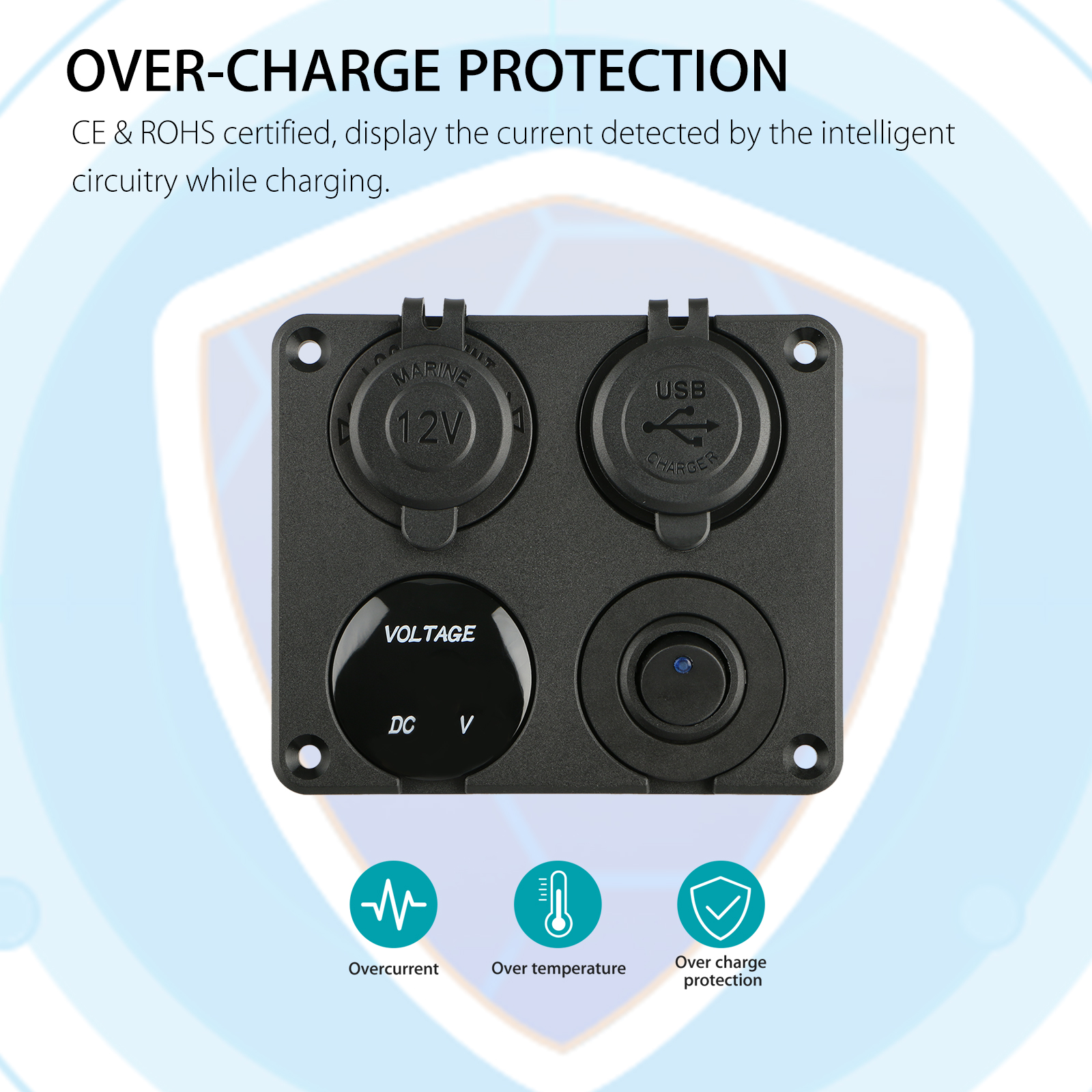 4 In 1 Car Charger Dual USB Charger 4.2A Voltmeter 12V Power Socket ON-OFF Switch For Boat Marine RV Truck Camper Vehicles – Buy The Best Products In The Online Store - Foto 4