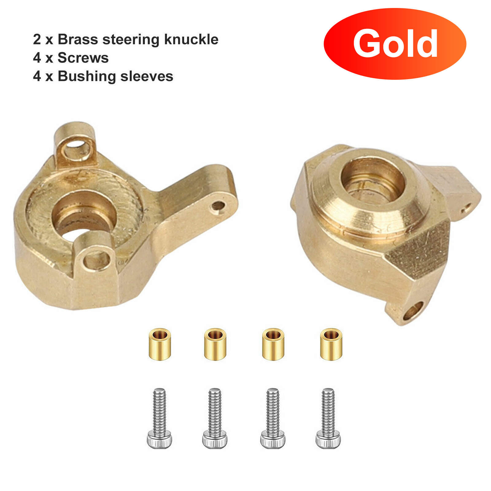 Details about   Front Brass Steering Knuckle Set for 1/24 Axial SCX24 90081 RC Car Upgrade Part 