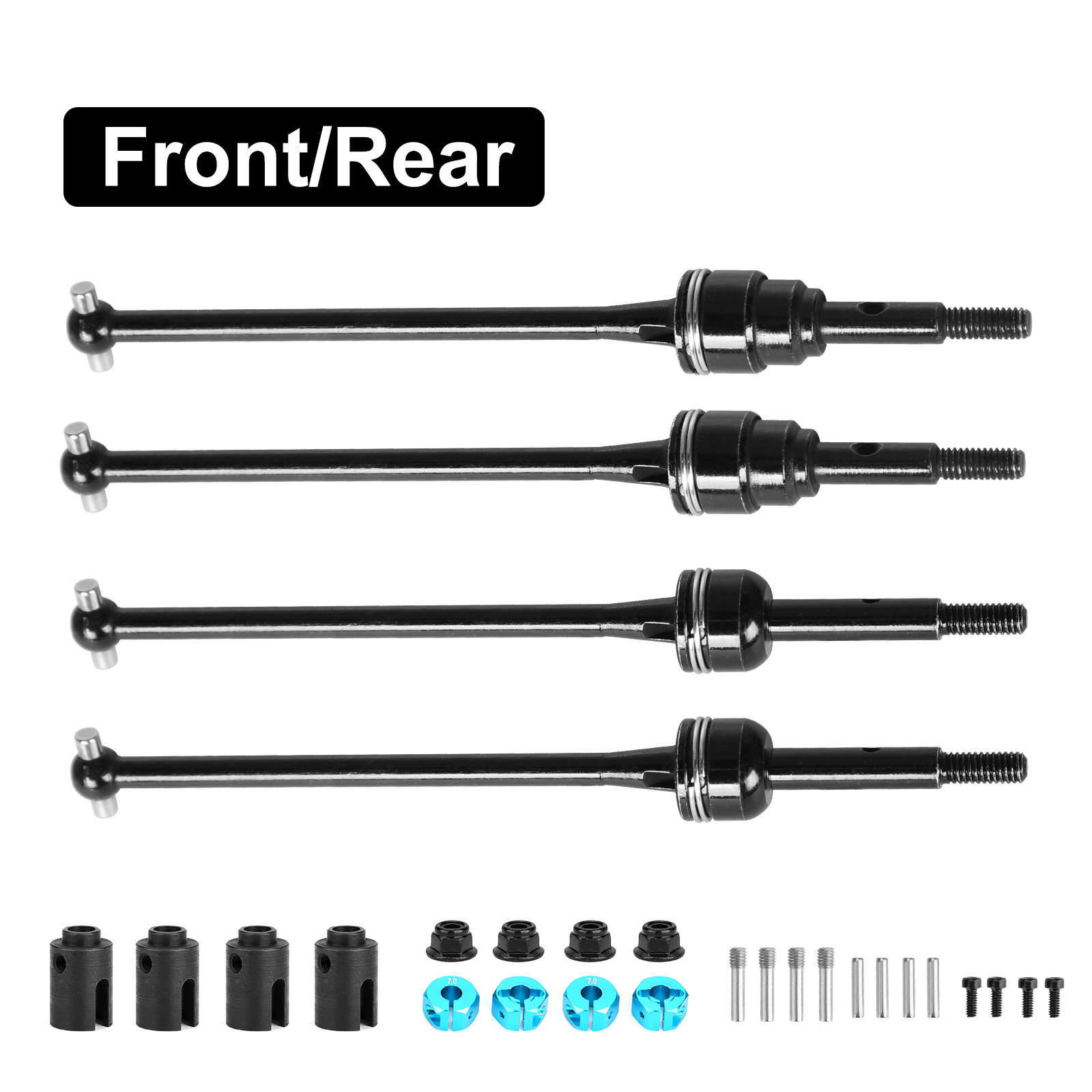 Steel RC Front/ Rear CVD Drive Shaft for Traxxas 1/10 Slash 4WD/ Rustler 4x4 Car