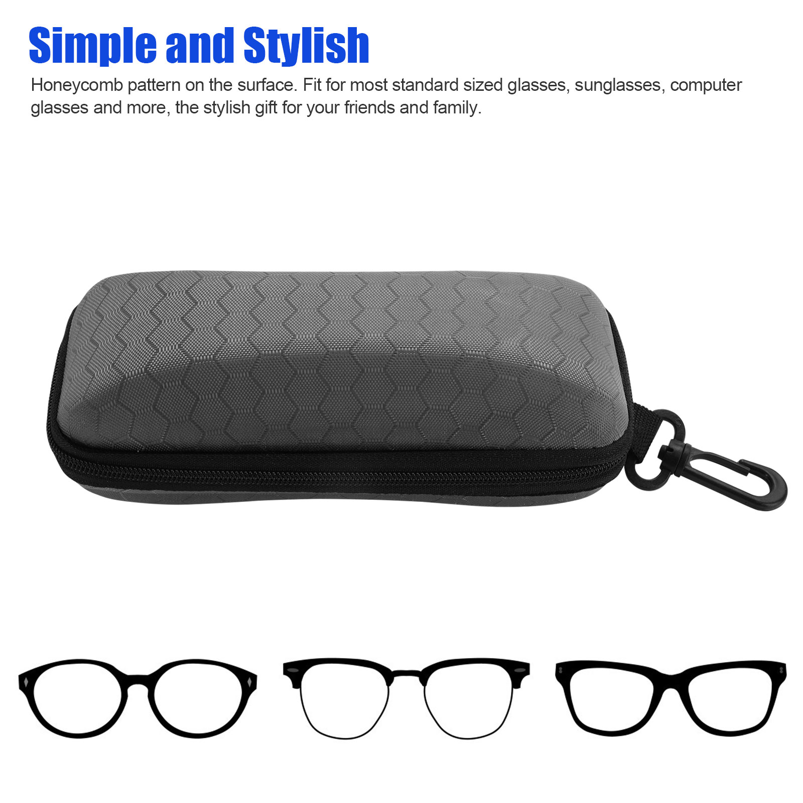 Portable Zipper Glass Case Hard Eyewear Box For Sunglasses Eyeglasses