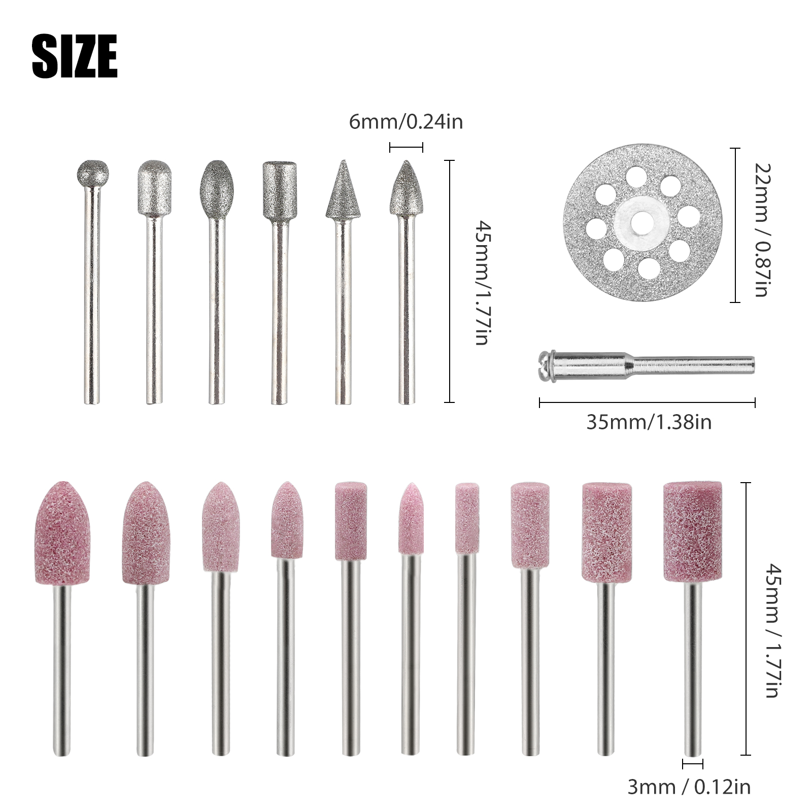 Diamond Grinding Cutting Carving Bit Set For Dremel Rotary Tool Stone