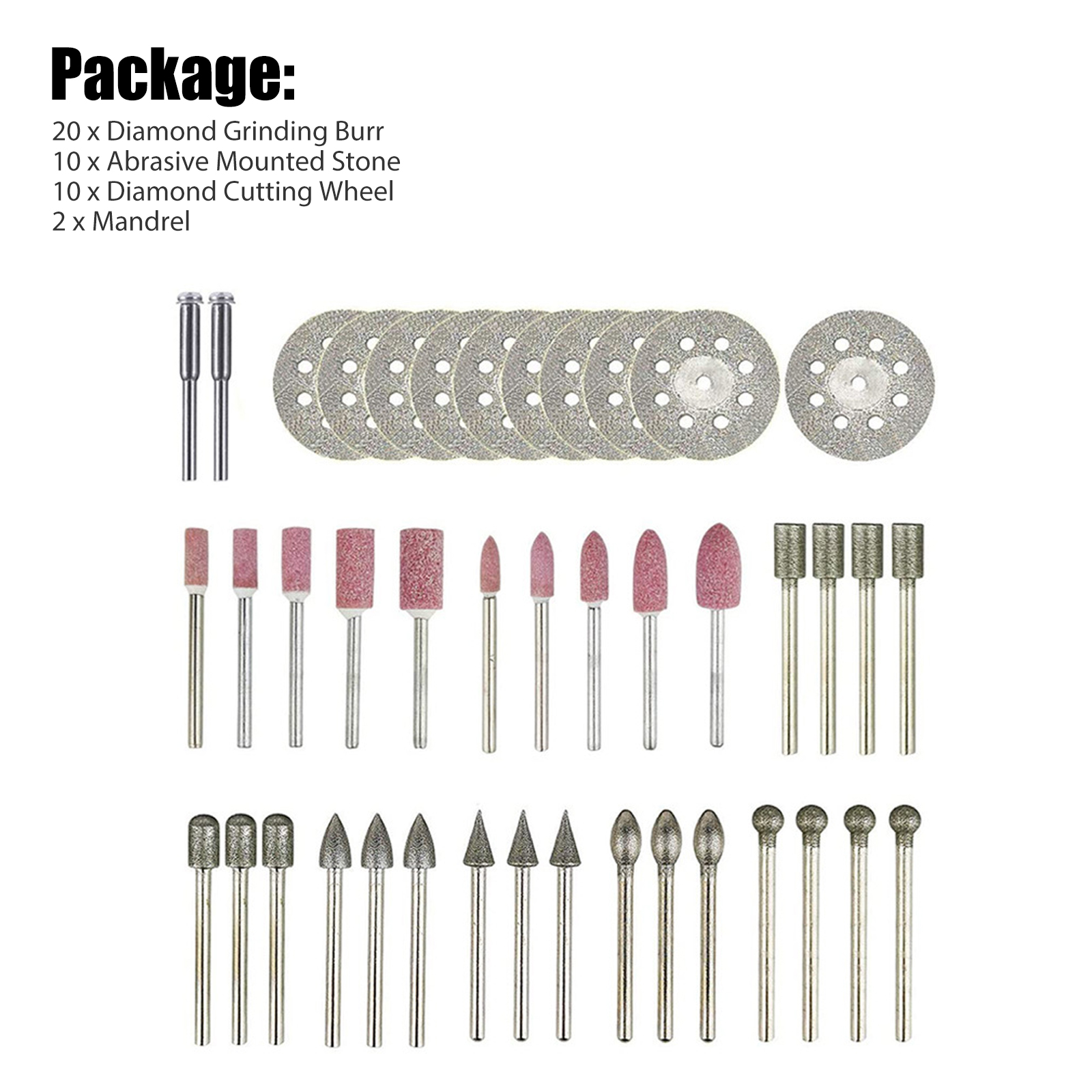 Diamond Grinding Cutting Carving Bit Set For Dremel Rotary Tool Stone
