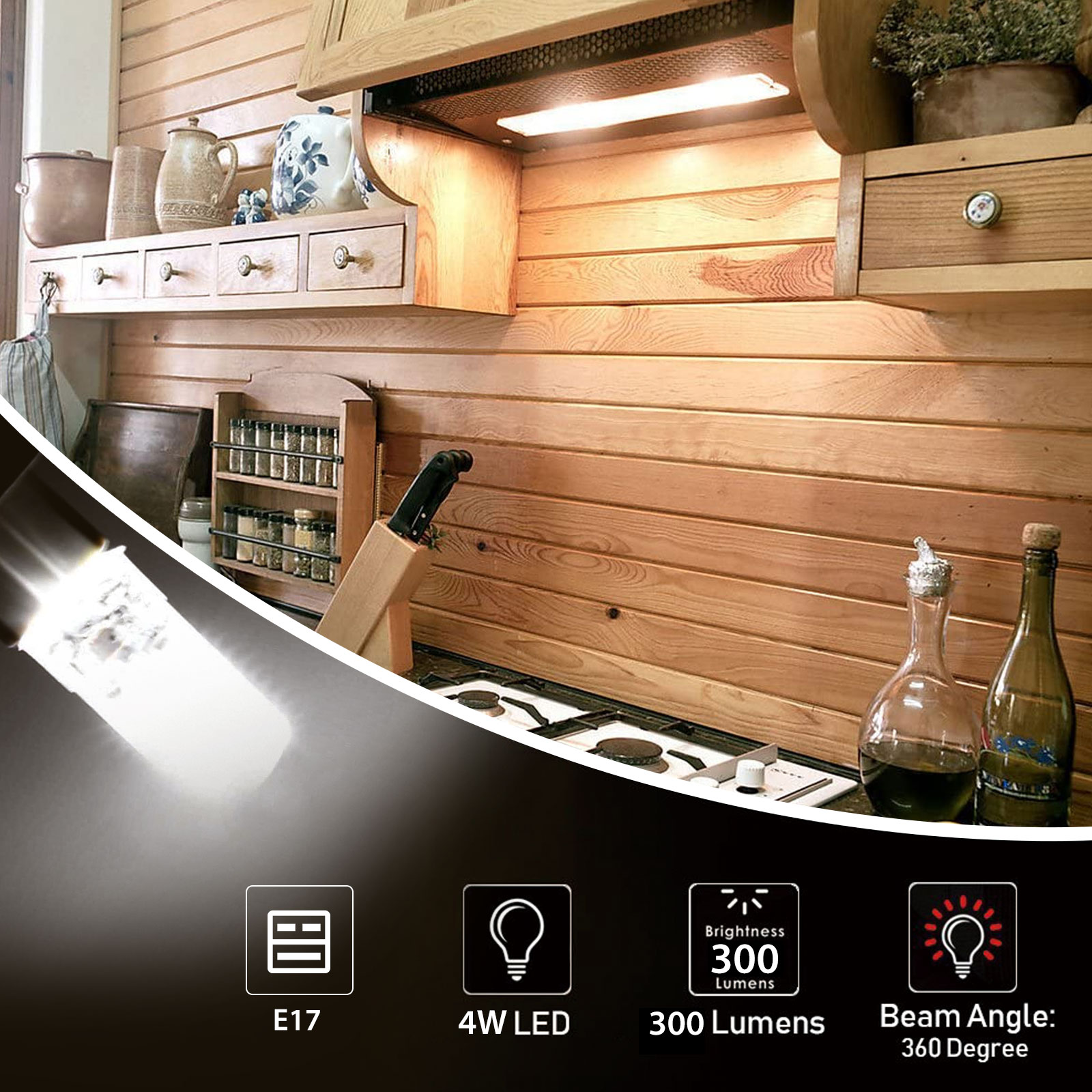 2/4/10 E17 LED Bulb Microwave Oven Light Dimmable White 7000K Super