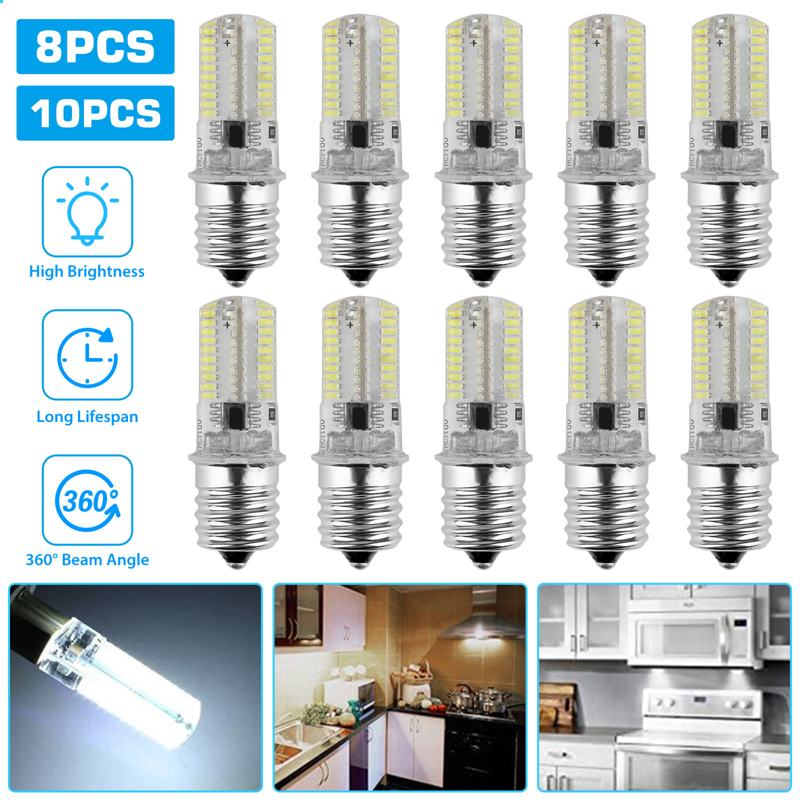 2/4/10 E17 LED Bulb Microwave Oven Light Dimmable White 7000K Super