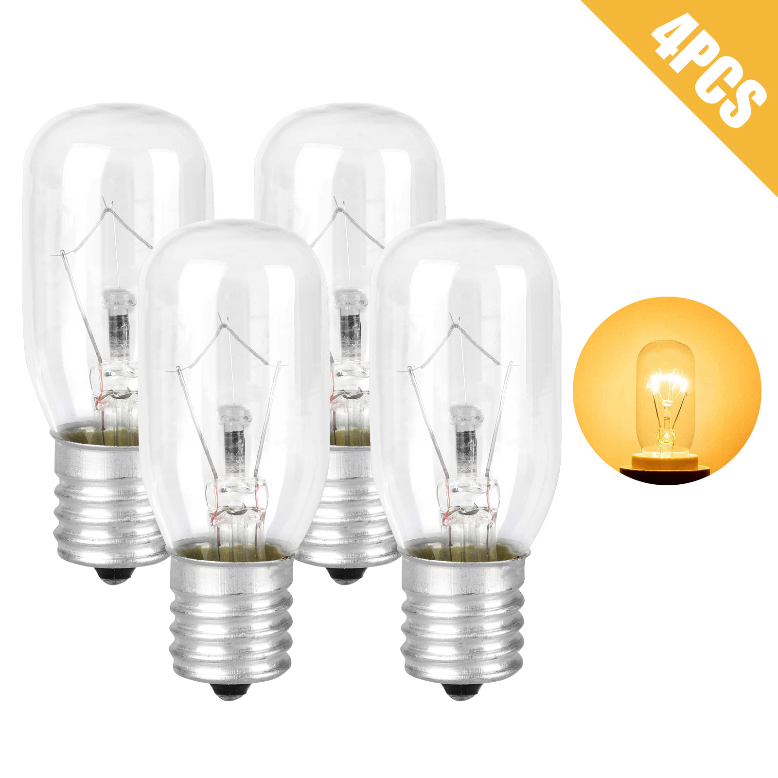 2/4X Light Bulb for Whirlpool Microwave E17 Base 125V 40W Replace Part