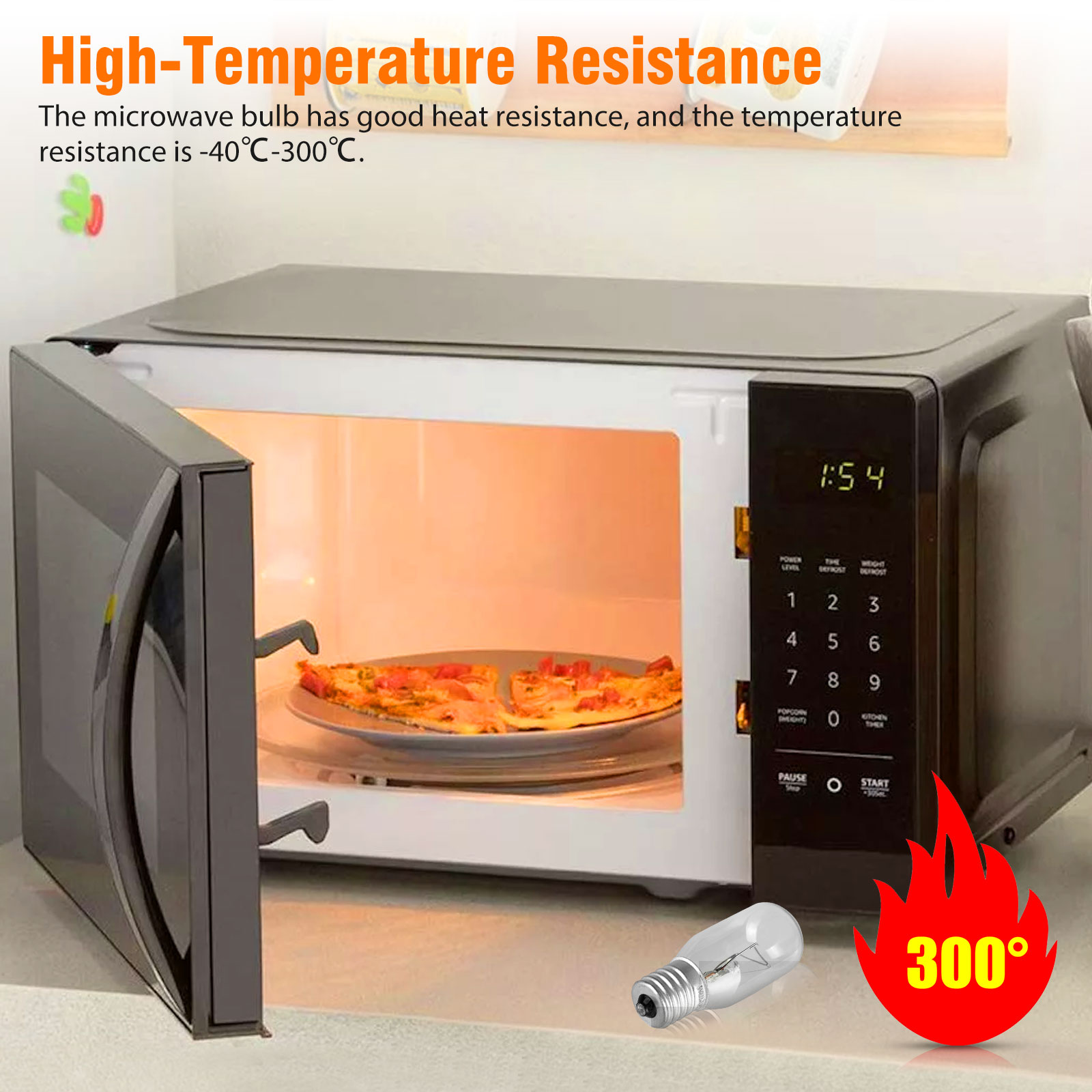 2/4X Light Bulb for Whirlpool Microwave E17 Base 125V 40W Replace Part