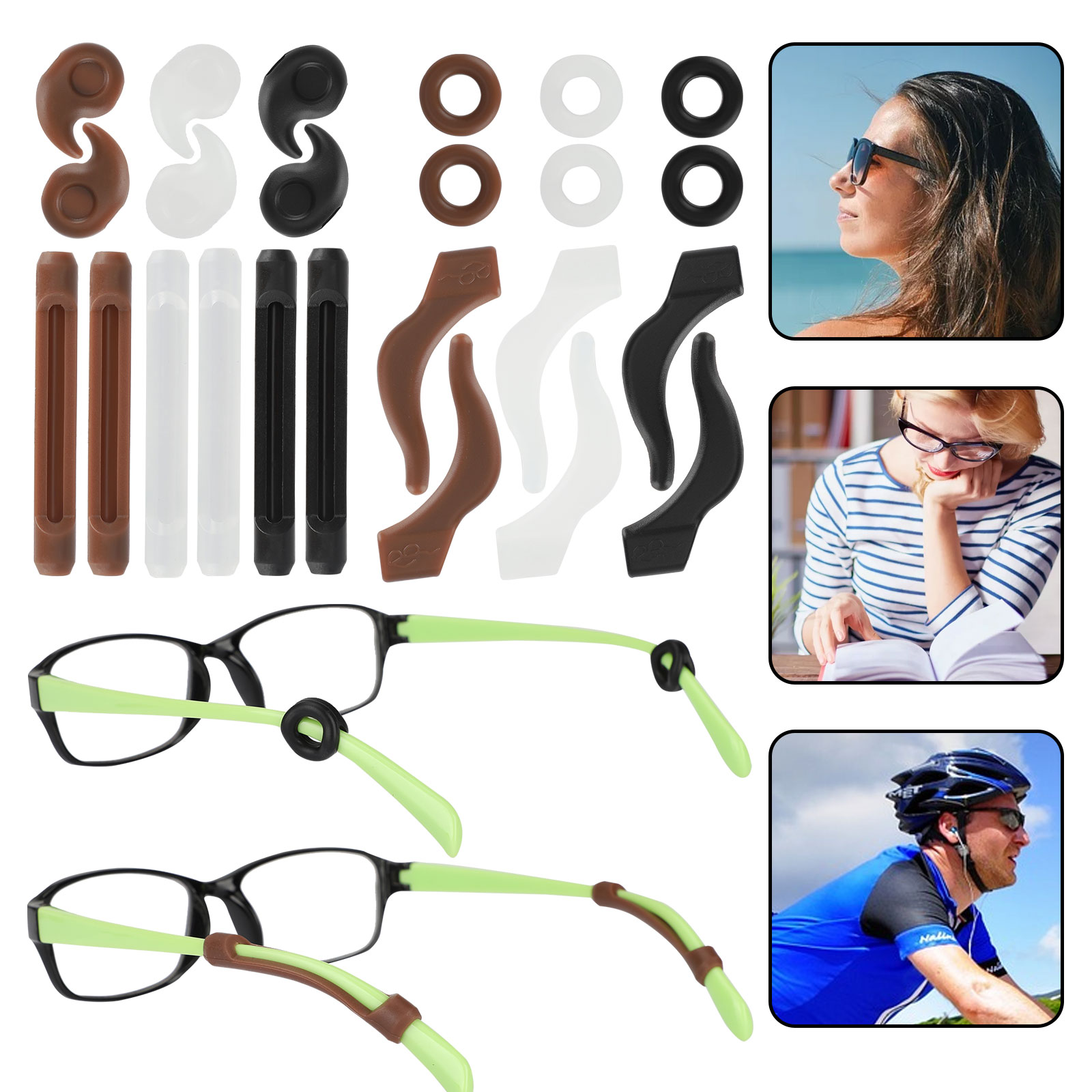 12 Pairs Silicone Anti Slip Eyeglasses Retainers Ear Hook Glasses