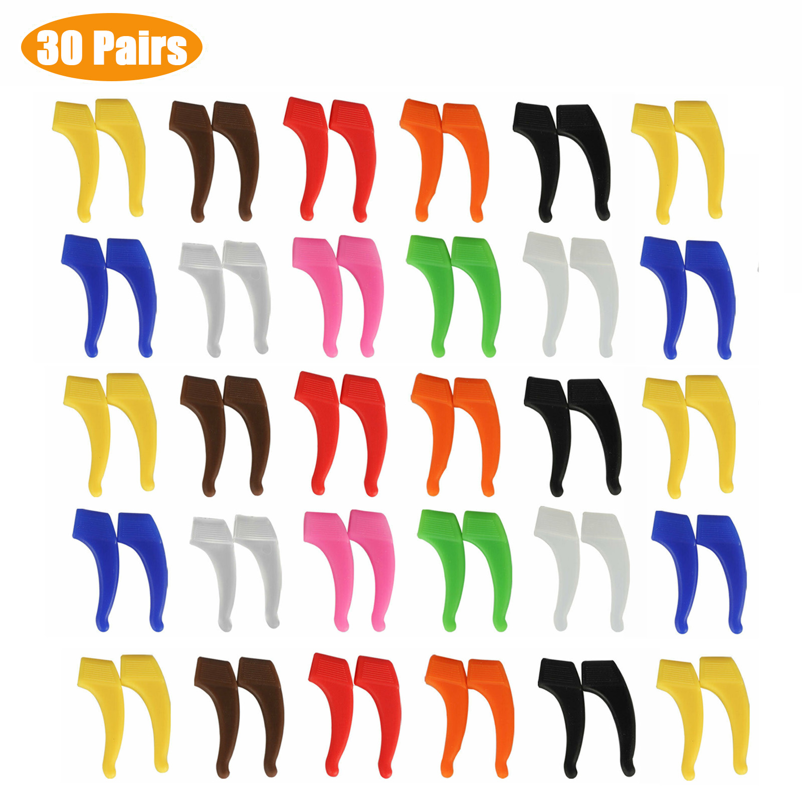 30X Anti Slip Silicone Grip Temple Holder Eye Glasses Strap Sleeve Ear Hooks Tip