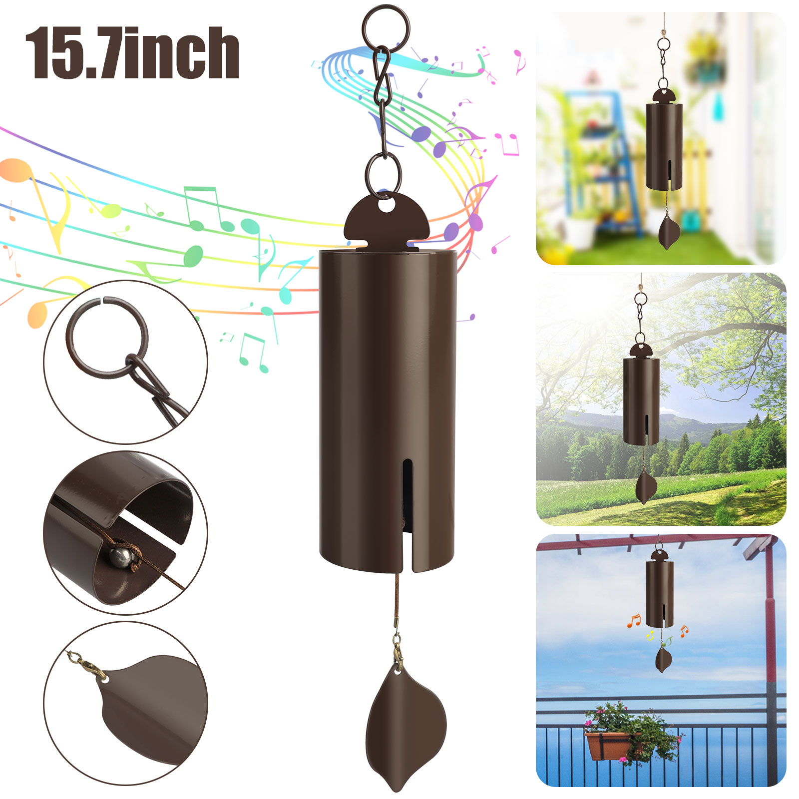 Heroic Windbell Metal Wind Chimes Deep Resonance Serenity Bell Garden Decoration