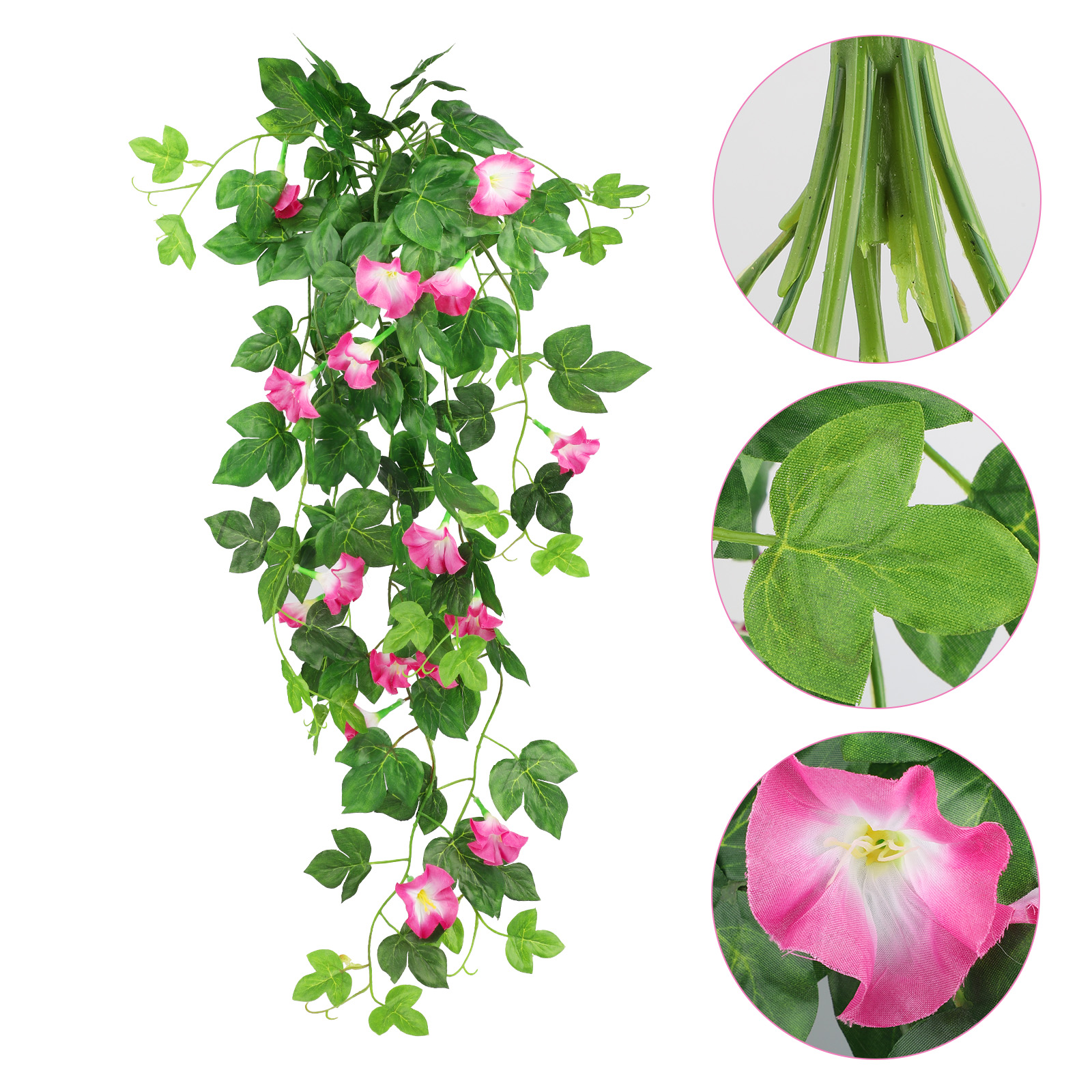 Artificial Fake Hanging Plants Morning Glory Flowers Vine Indoor ...