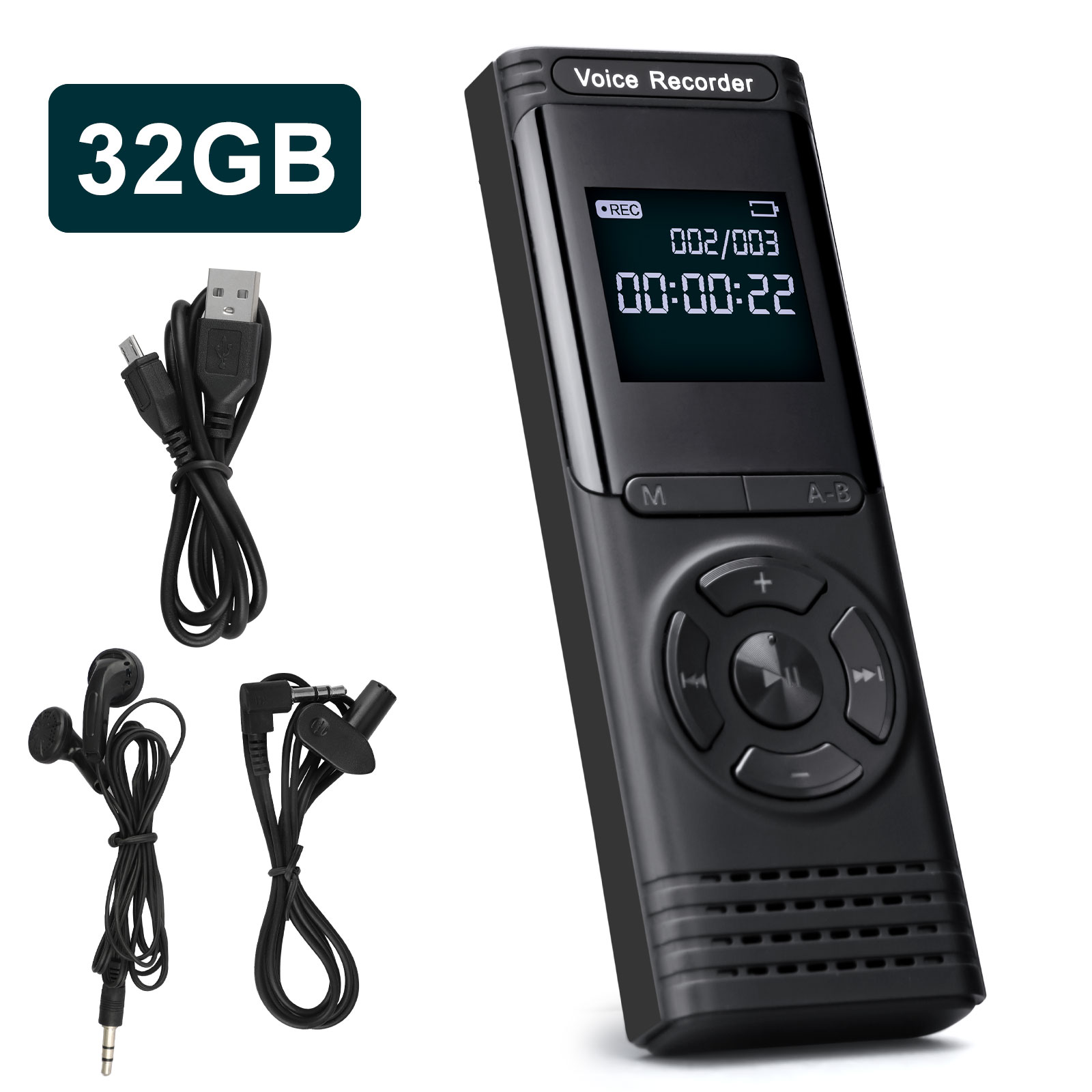 32GB Mini Pocket Digital Sound Audio Voice Recorder Dictaphone Music MP3 Player
