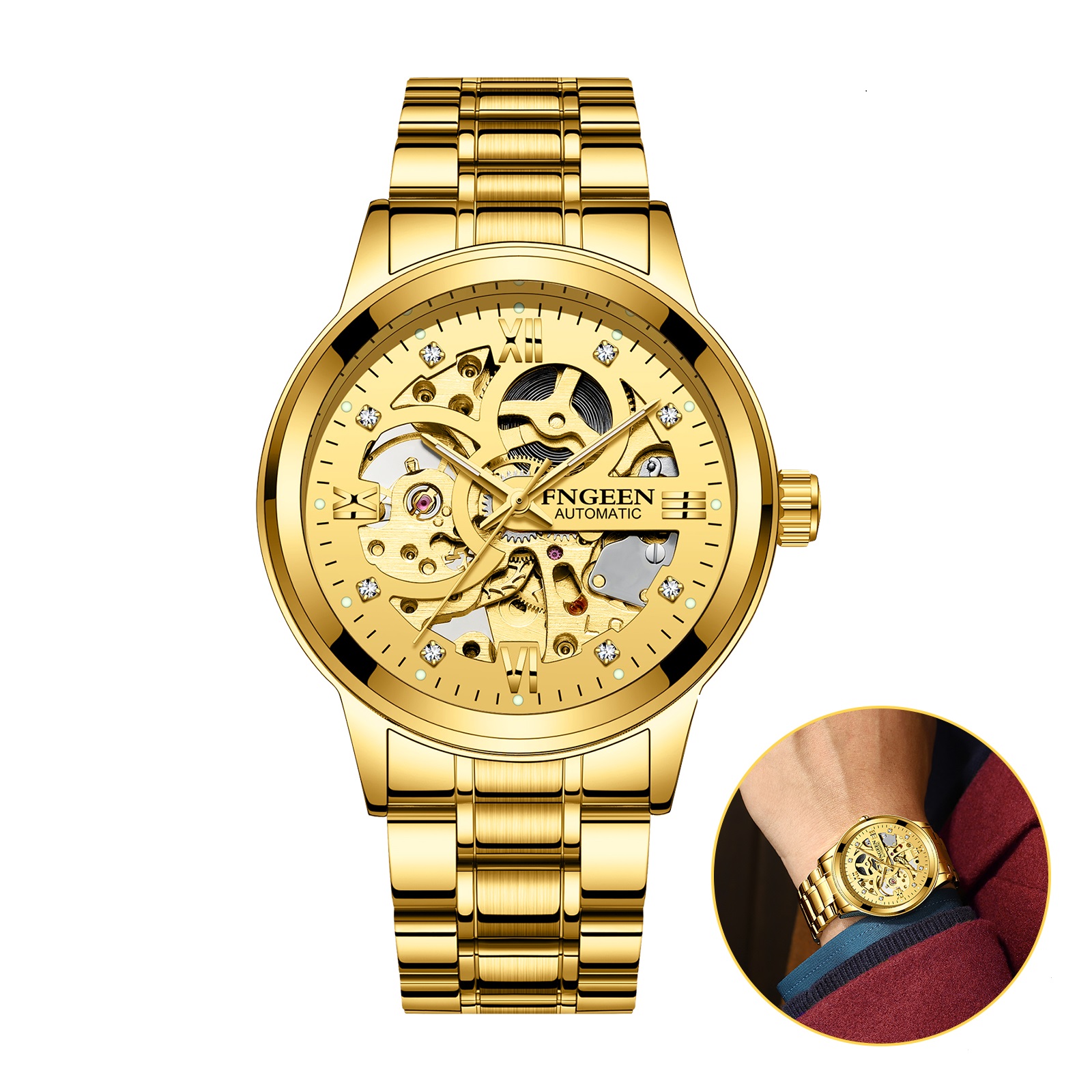 Luxury Stainless Steel Relojes De Hombre Men's Watch Quartz 