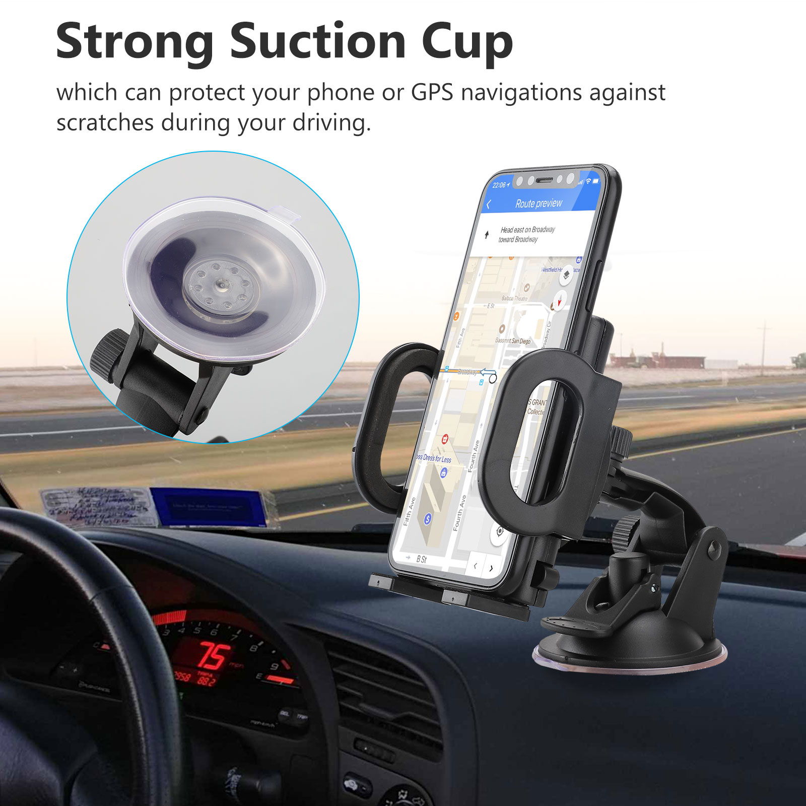 Universal Car Windshield Dashboard Suction Cup Mount Stand Holder For