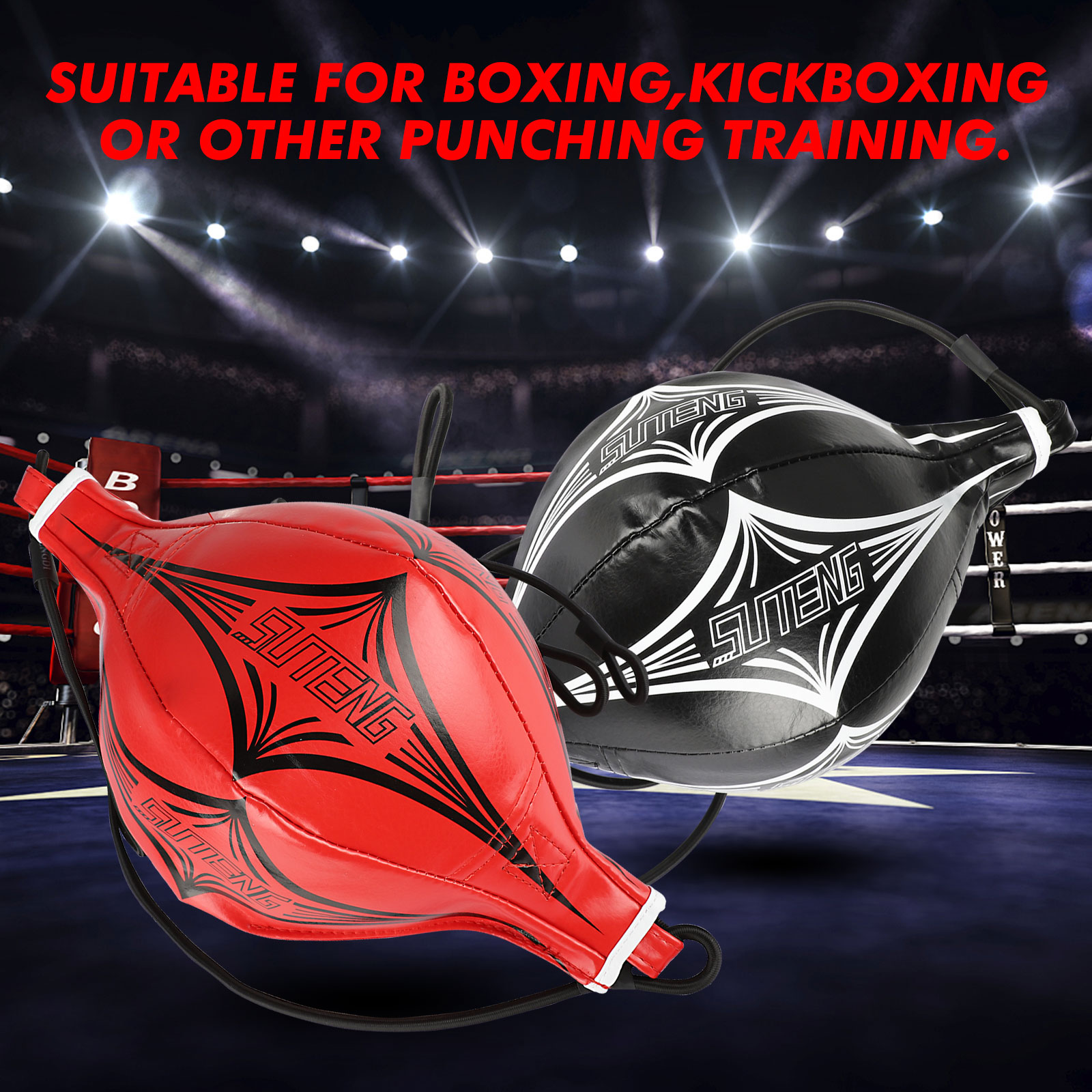 Mytra Fusion Ballon De Vitesse Double Extrémité En Cuir Véritable - Entraînement Boxing, MMA, Agilité Et Précision