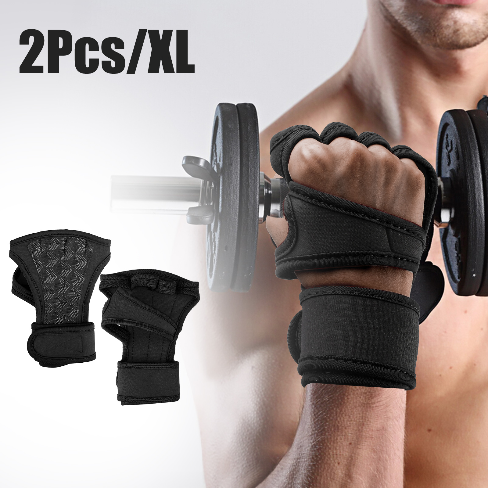 2PCS Workout Wrist Wrap Gloves for Gym Training Fitness Weight Lifting Men&Women 
